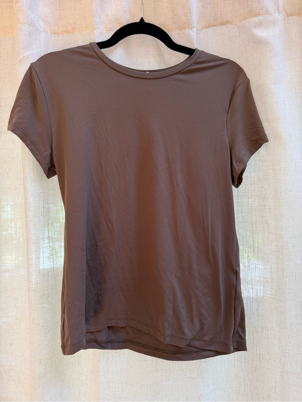 H&M Short-Sleeve Crewneck Tee - Taupe Brown